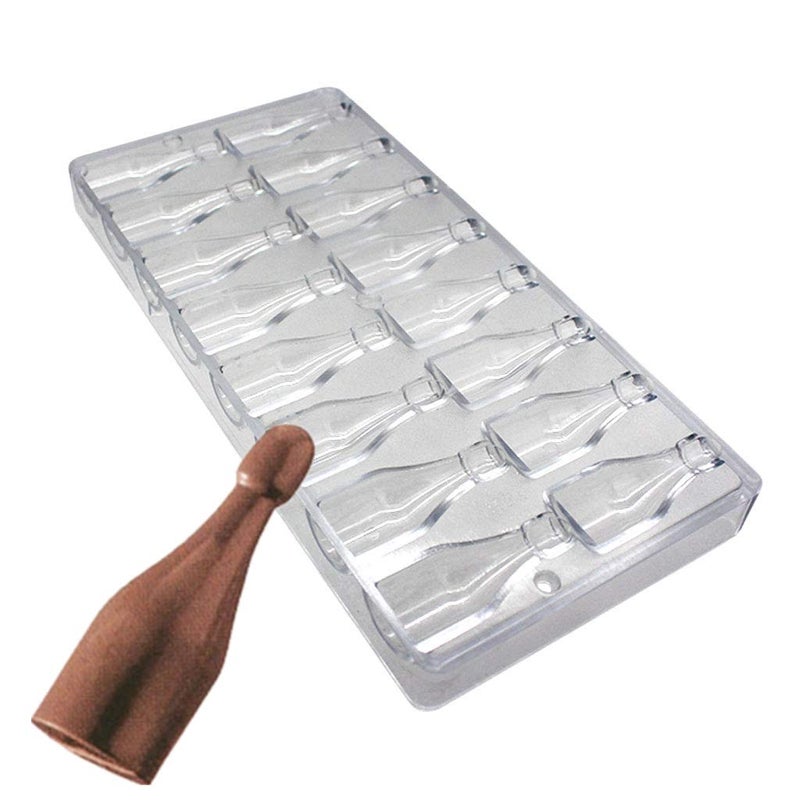 Goldbaking Bottle Shaped Chocolate Mold Poly-carbonate Candy Mould Hard PC Chocolate Molds - Image 1